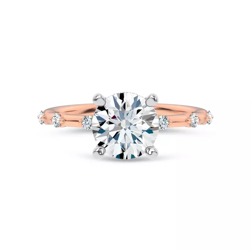 Starlight Spaced Hidden Halo Engagement Ring