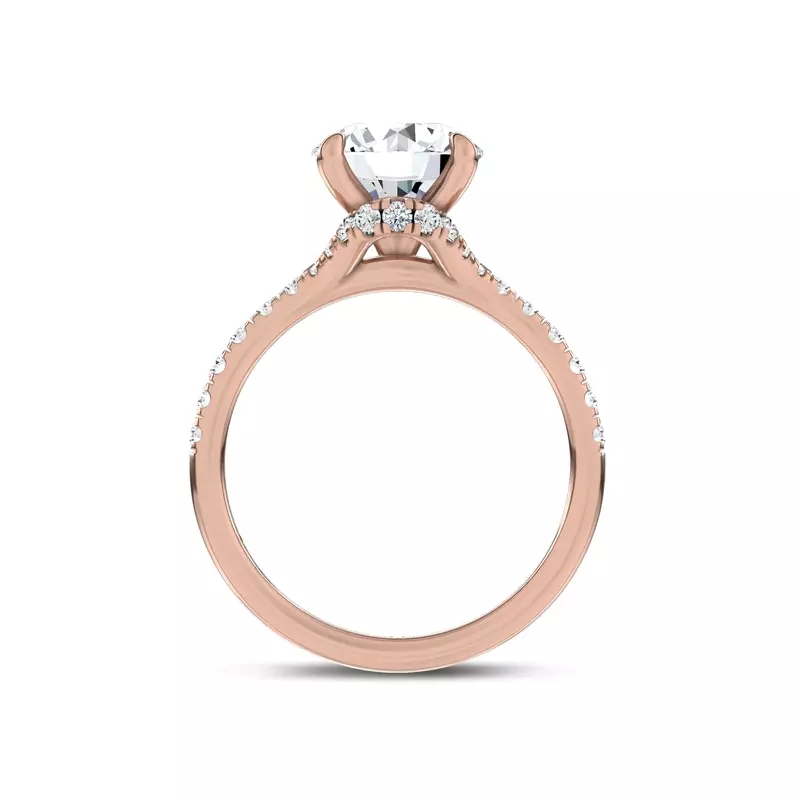 14K Rose Gold Cascata Halo Lab Engagement Ring by Christian Siriano