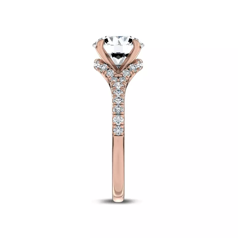 14K Rose Gold Cascata Halo Lab Engagement Ring by Christian Siriano
