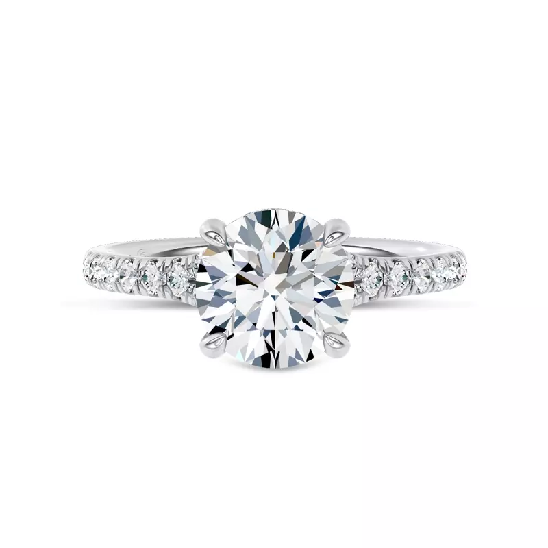 14K White Gold Cascata Halo Lab Engagement Ring by Christian Siriano