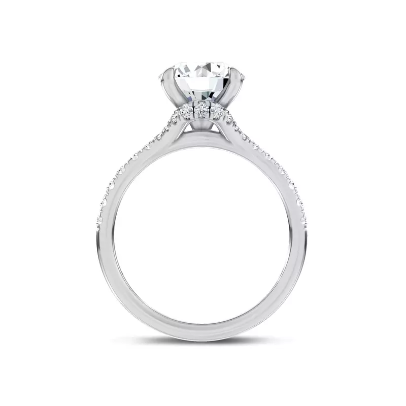 14K White Gold Cascata Halo Lab Engagement Ring by Christian Siriano