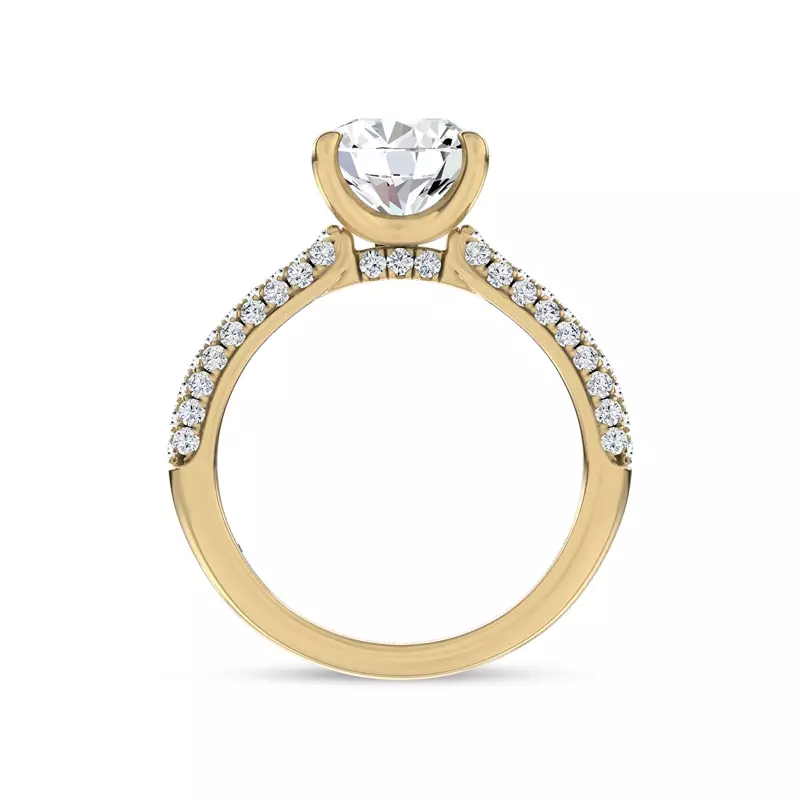 14K Yellow Gold Sequined Lab Pavé Engagement Ring by Christian Siriano