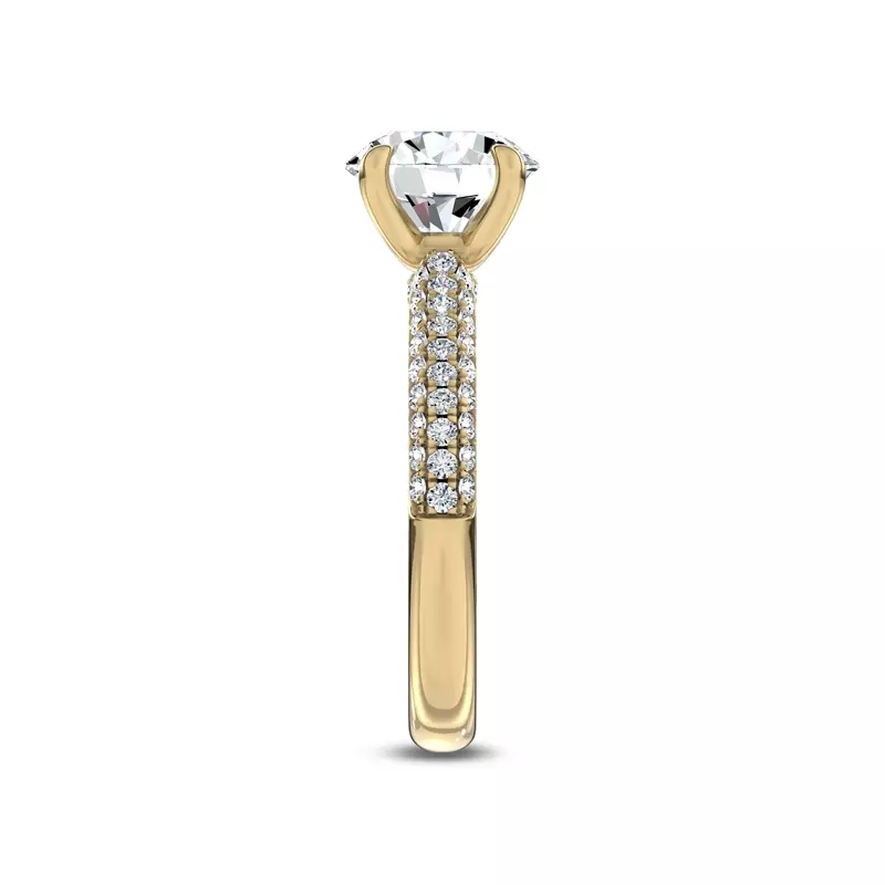 14K Yellow Gold Sequined Lab Pavé Engagement Ring by Christian Siriano