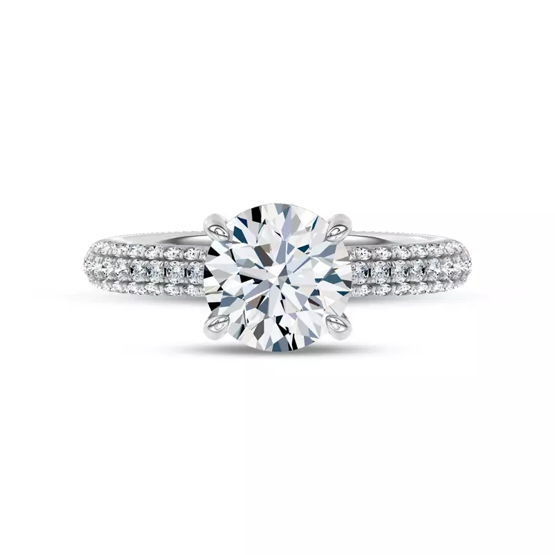 Platinum Sequined Lab Pavé Engagement Ring by Christian Siriano