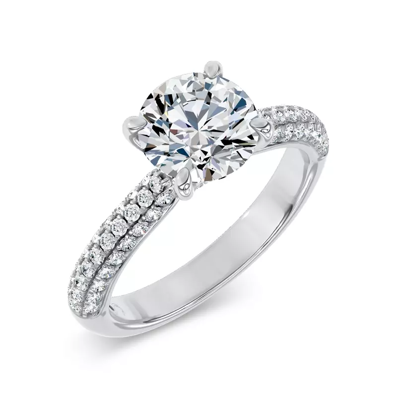 Platinum Sequined Lab Pavé Engagement Ring by Christian Siriano