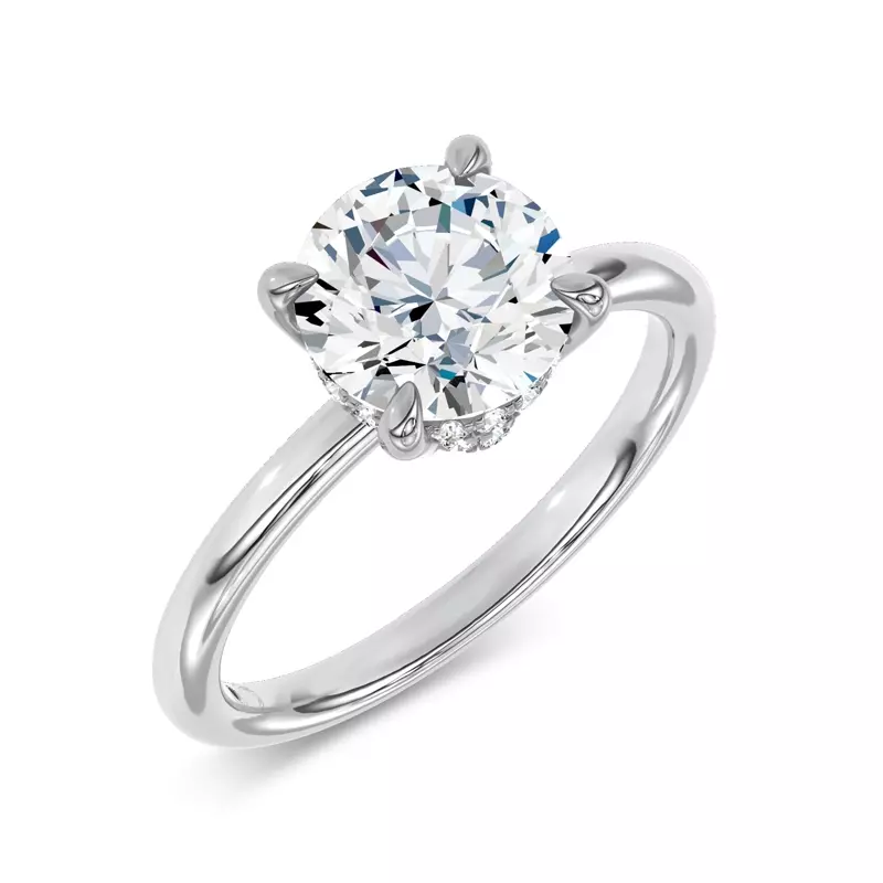 14K White Gold Moonlit Veil Lab Engagement Ring by Christian Siriano