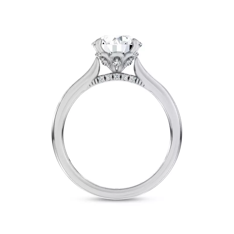 14K White Gold Floria Petal Lab Engagement Ring by Christian Siriano