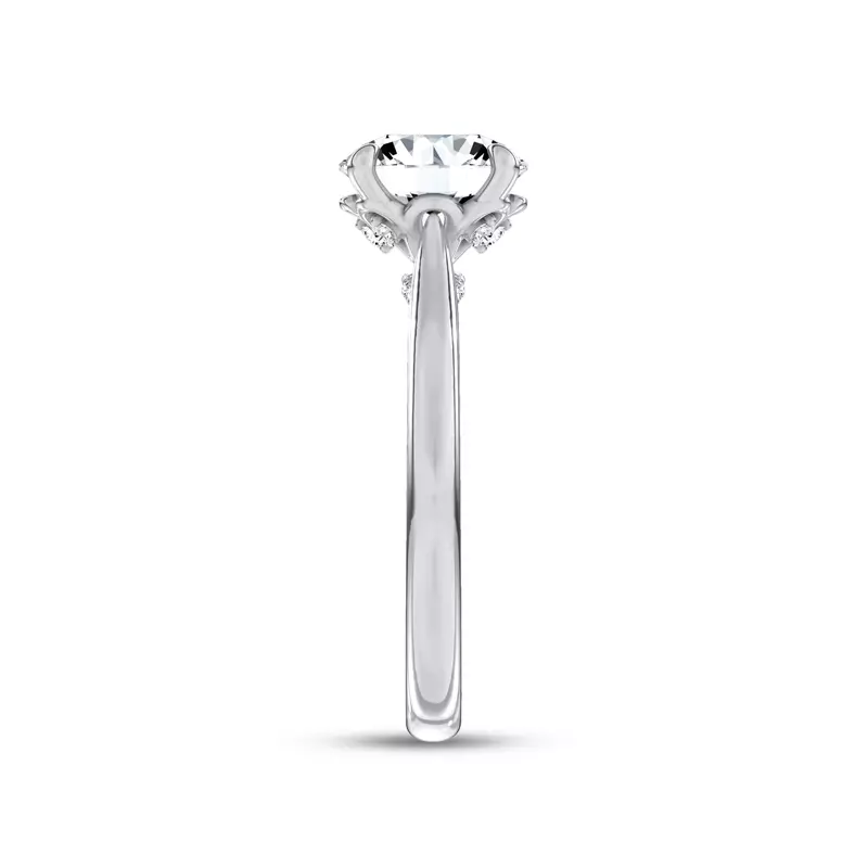 14K White Gold Floria Petal Lab Engagement Ring by Christian Siriano