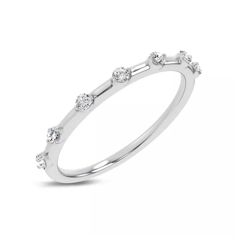 Platinum Starlight Spaced Diamond Band