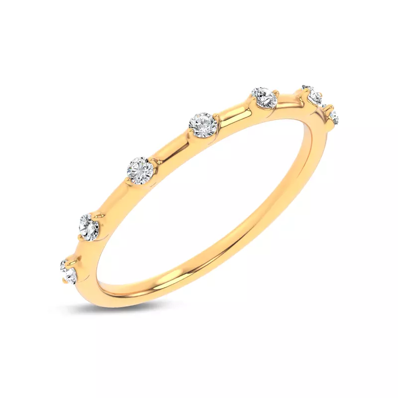 14K Yellow Gold Starlight Spaced Diamond Band
