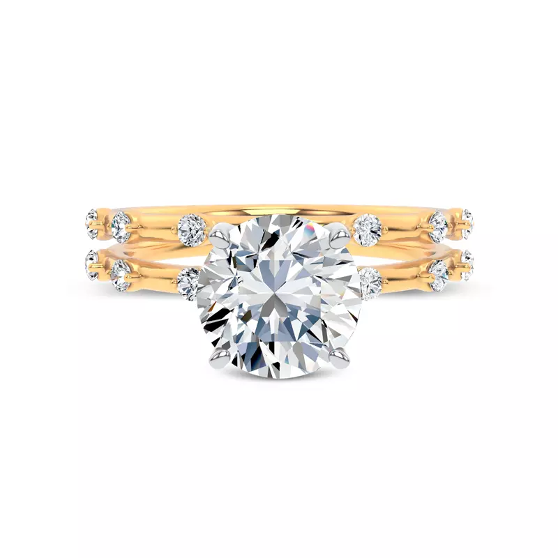 14K Yellow Gold Starlight Spaced Diamond Band