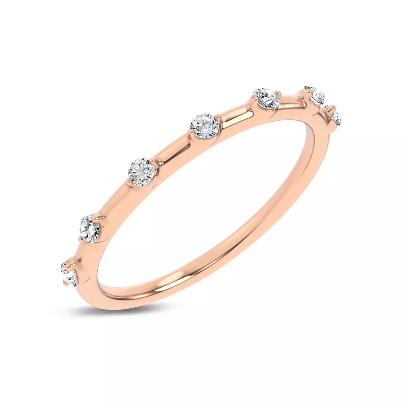 18K Rose Gold Starlight Spaced Diamond Band