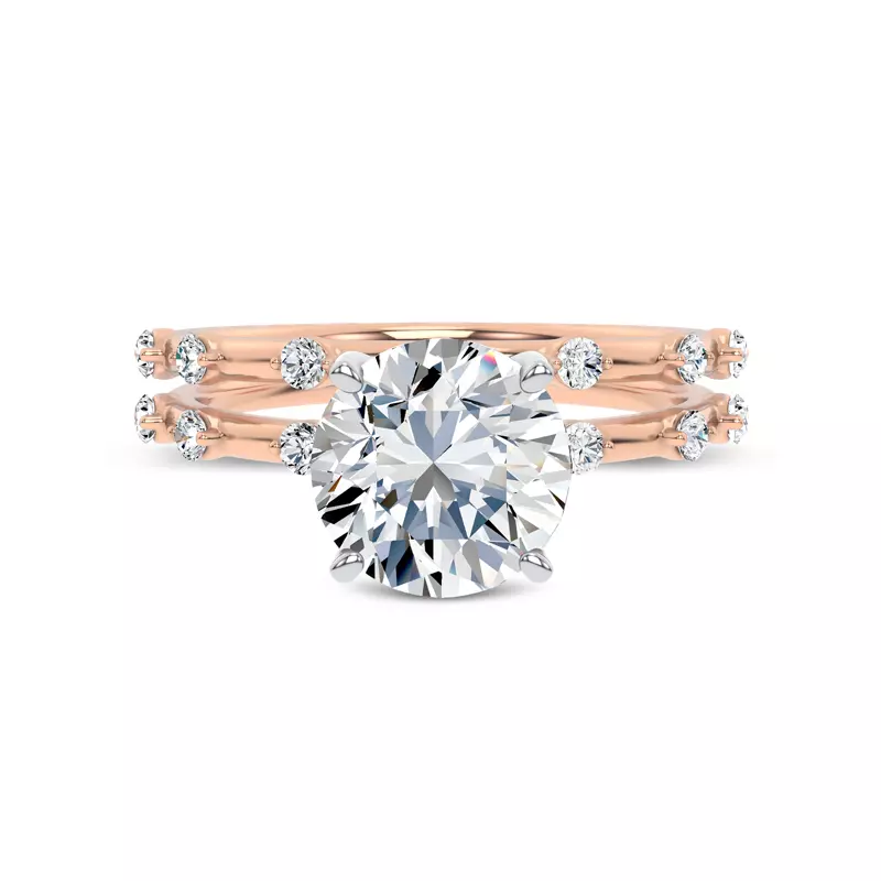 18K Rose Gold Starlight Spaced Diamond Band