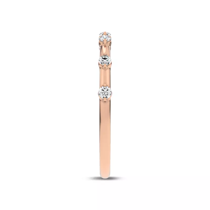 18K Rose Gold Starlight Spaced Diamond Band