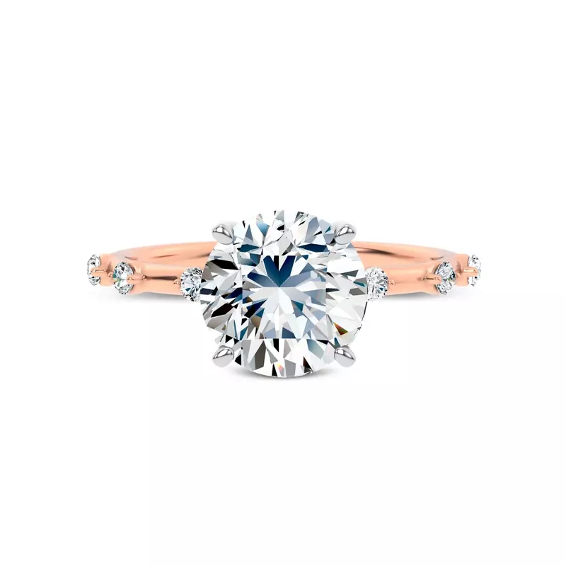 14K Rose Gold Starlight Spaced Diamond Engagement Ring