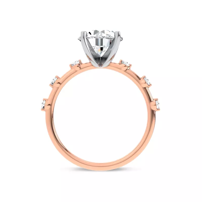 14K Rose Gold Starlight Spaced Diamond Engagement Ring