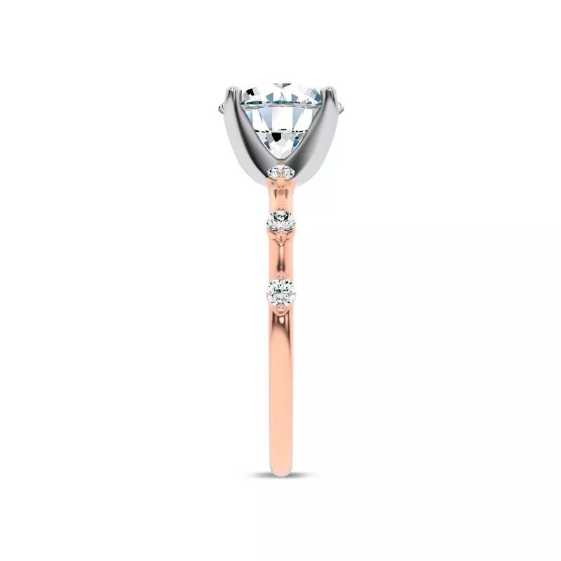 14K Rose Gold Starlight Spaced Diamond Engagement Ring