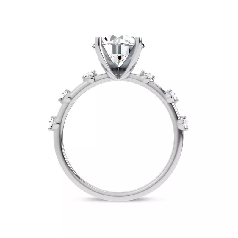 14K White Gold Starlight Spaced Diamond Engagement Ring