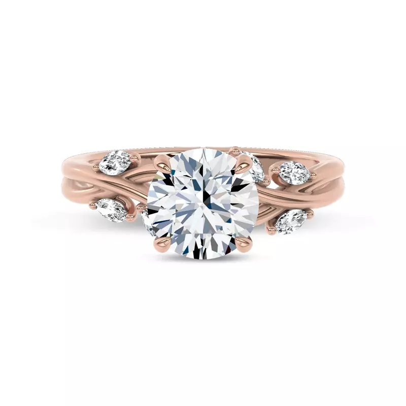 14K Rose Gold Petal Radiance Lab Engagement Ring by Christian Siriano