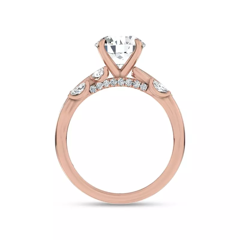 14K Rose Gold Petal Radiance Lab Engagement Ring by Christian Siriano