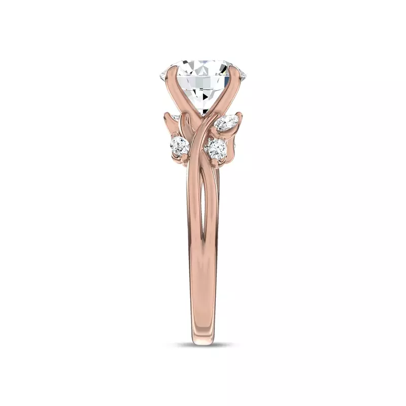 14K Rose Gold Petal Radiance Lab Engagement Ring by Christian Siriano
