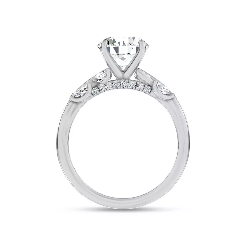 14K White Gold Petal Radiance Lab Engagement Ring by Christian Siriano