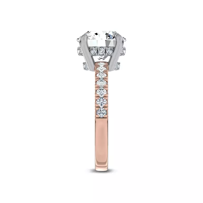 14K Rose Gold Moonlit Veil Pavé Lab Engagement Ring by Christian Siriano