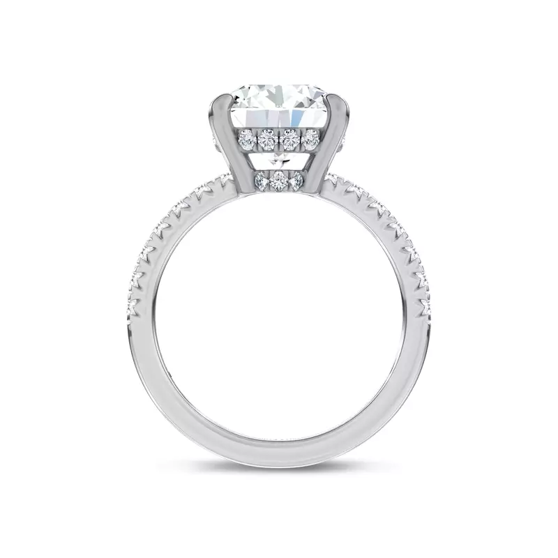 14K White Gold Moonlit Veil Pavé Lab Engagement Ring by Christian Siriano