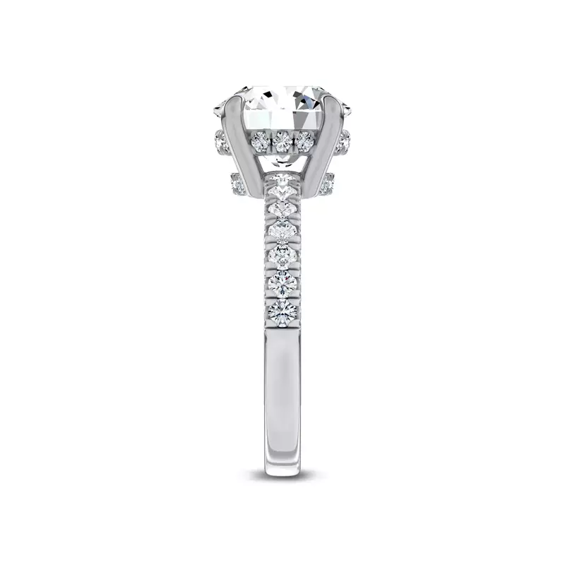 14K White Gold Moonlit Veil Pavé Lab Engagement Ring by Christian Siriano