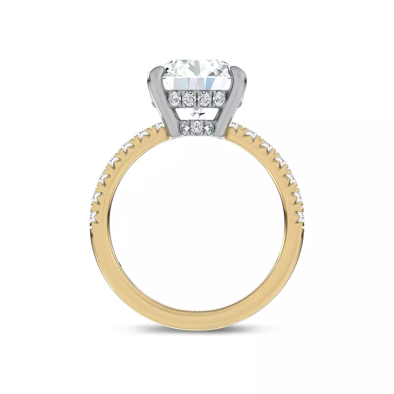 14K Yellow Gold Moonlit Veil Pavé Lab Engagement Ring by Christian Siriano