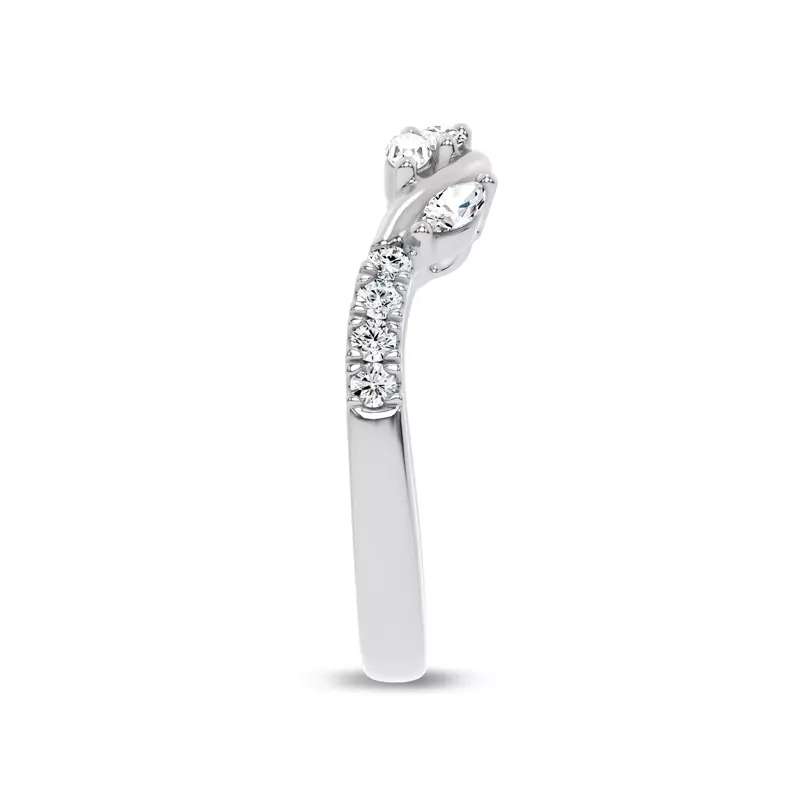 14K White Gold Hayden Round and Marquise Band