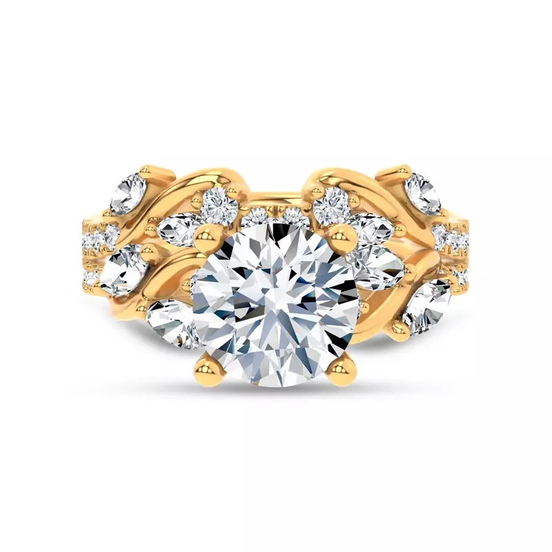 14K Yellow Gold Hayden Round and Marquise Band