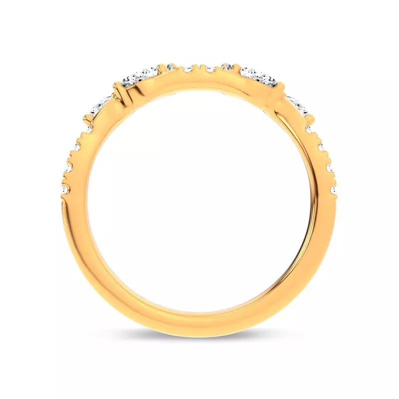 14K Yellow Gold Hayden Round and Marquise Band