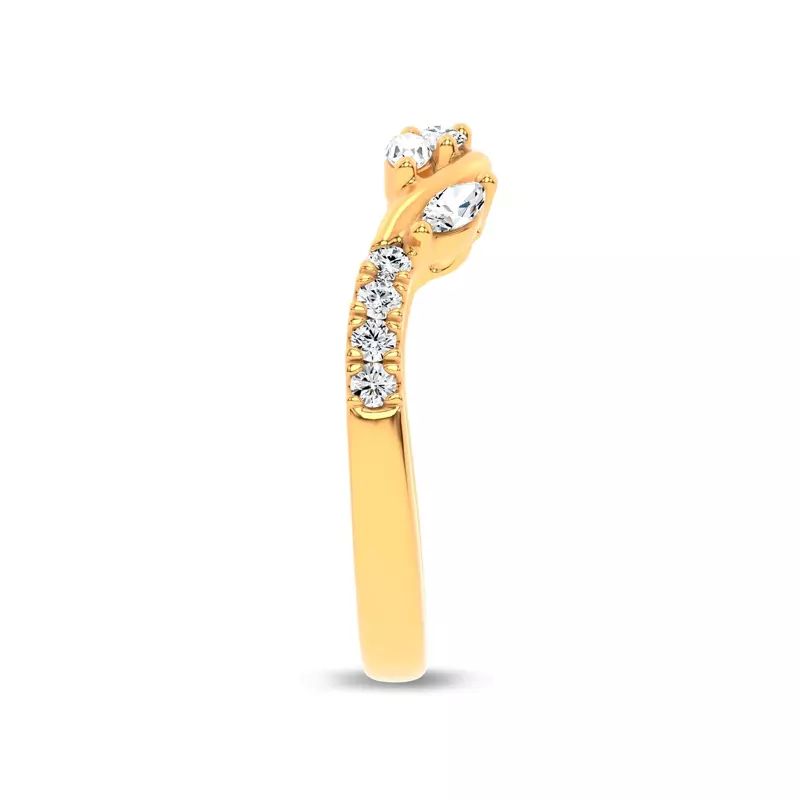 14K Yellow Gold Hayden Round and Marquise Band