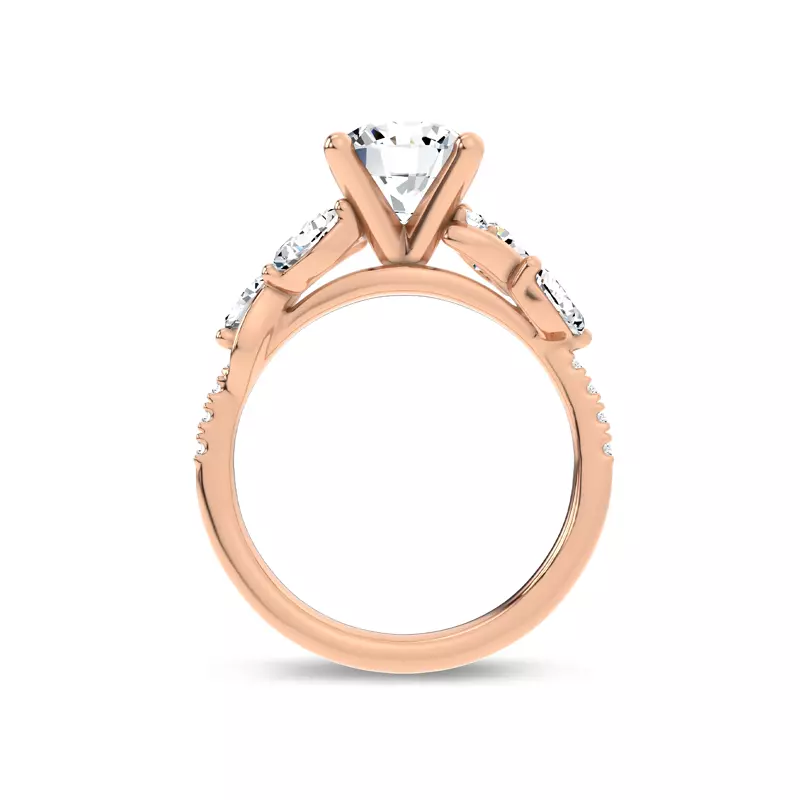 14K Rose Gold Hayden Curved Vine Diamond Engagement Ring