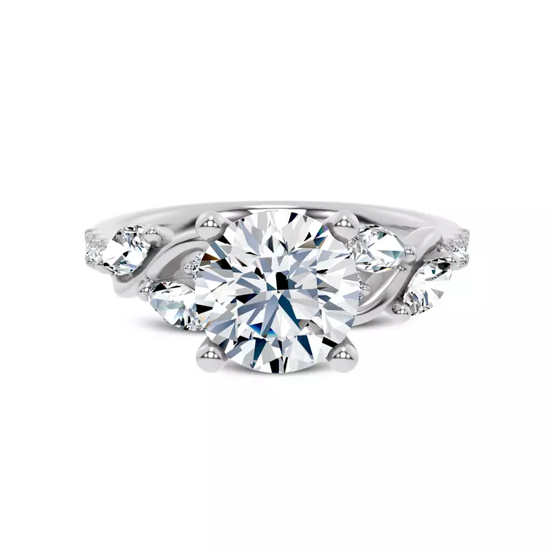 Platinum Hayden Curved Vine Diamond Engagement Ring