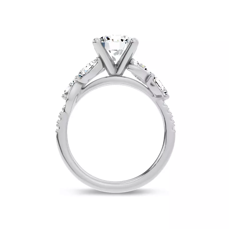 Platinum Hayden Curved Vine Diamond Engagement Ring