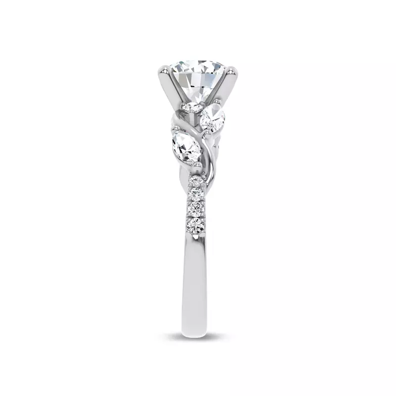 Platinum Hayden Curved Vine Diamond Engagement Ring