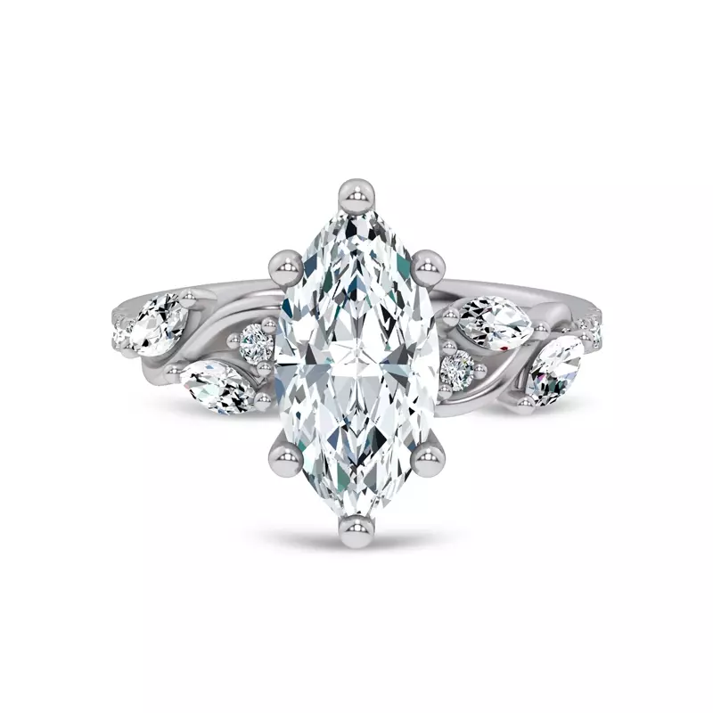 Hayden Curved Vine Diamond Engagement Ring