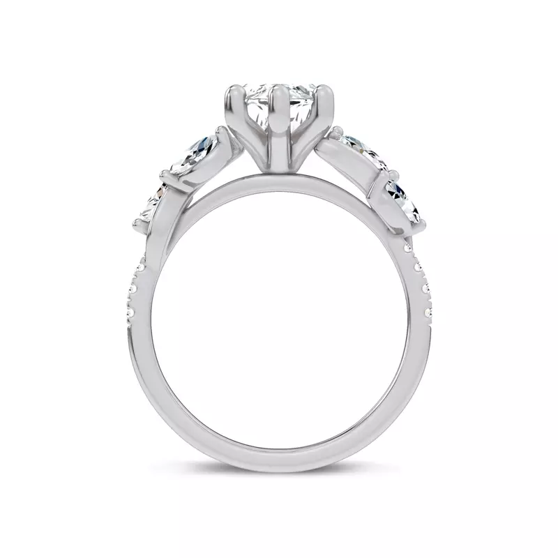 Platinum Hayden Curved Vine Diamond Engagement Ring