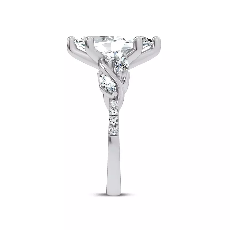 Platinum Hayden Curved Vine Diamond Engagement Ring