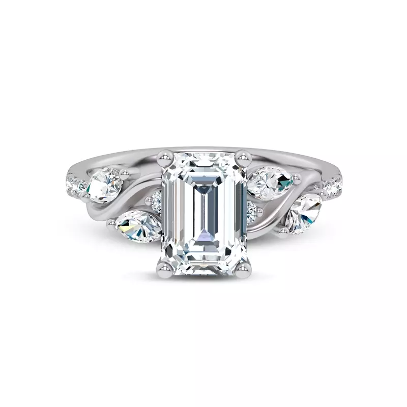Platinum Hayden Curved Vine Diamond Engagement Ring