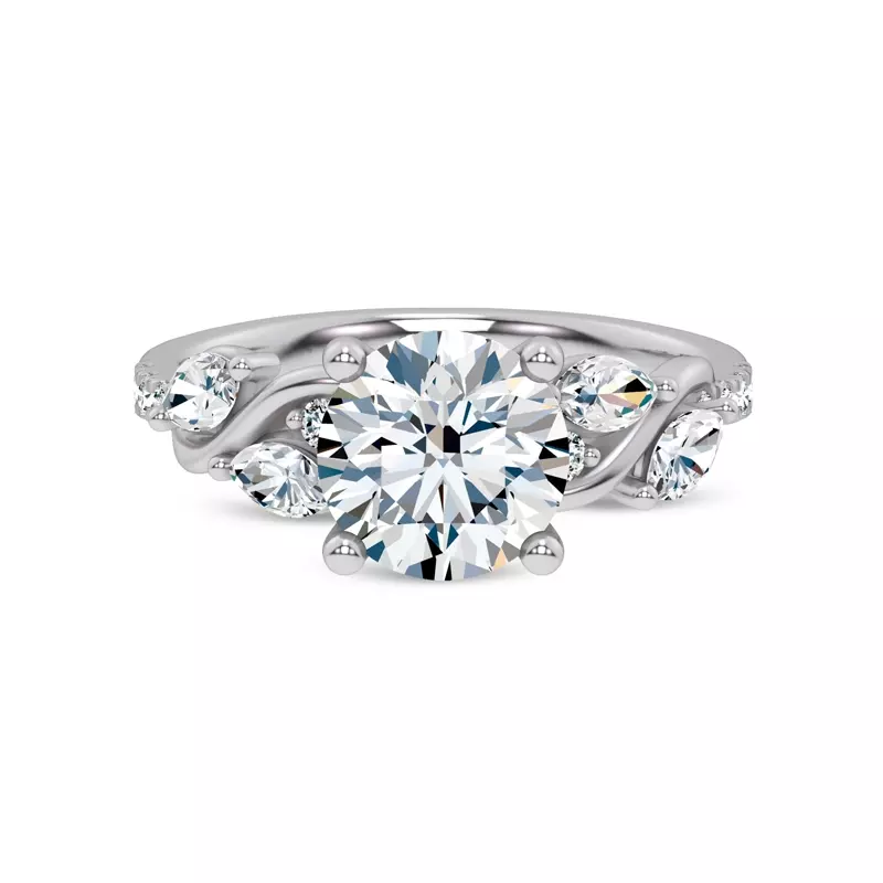 Hayden Curved Vine Diamond Engagement Ring