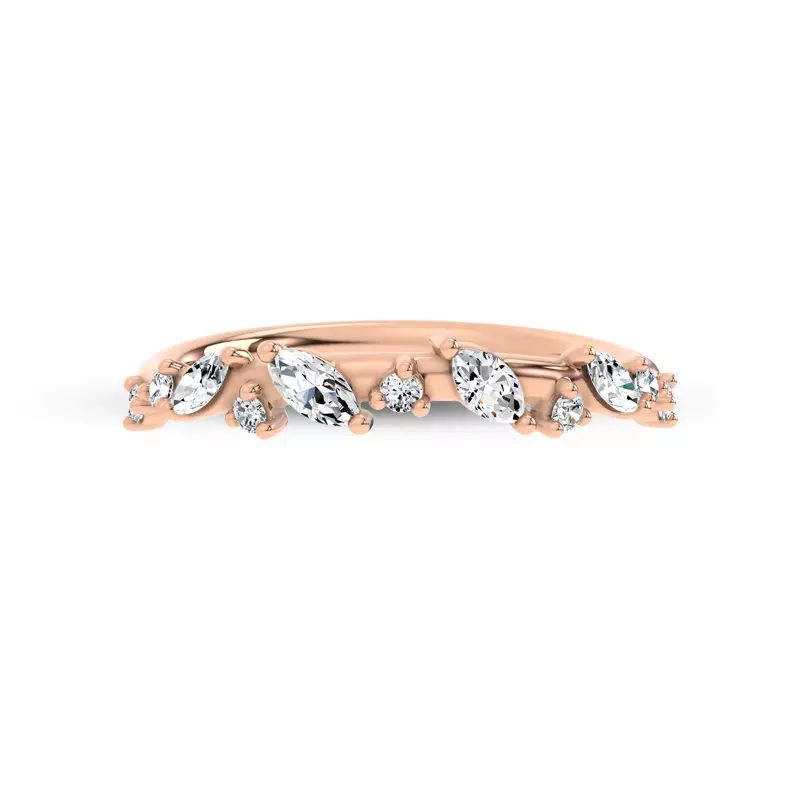 14K Rose Gold Hayley Scattered Diamond Band