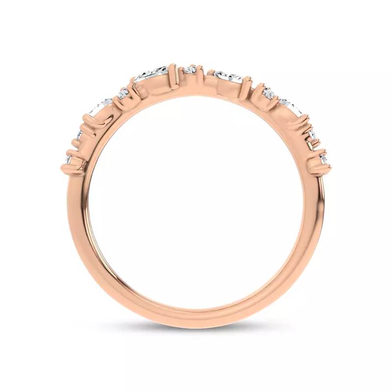 14K Rose Gold Hayley Scattered Diamond Band