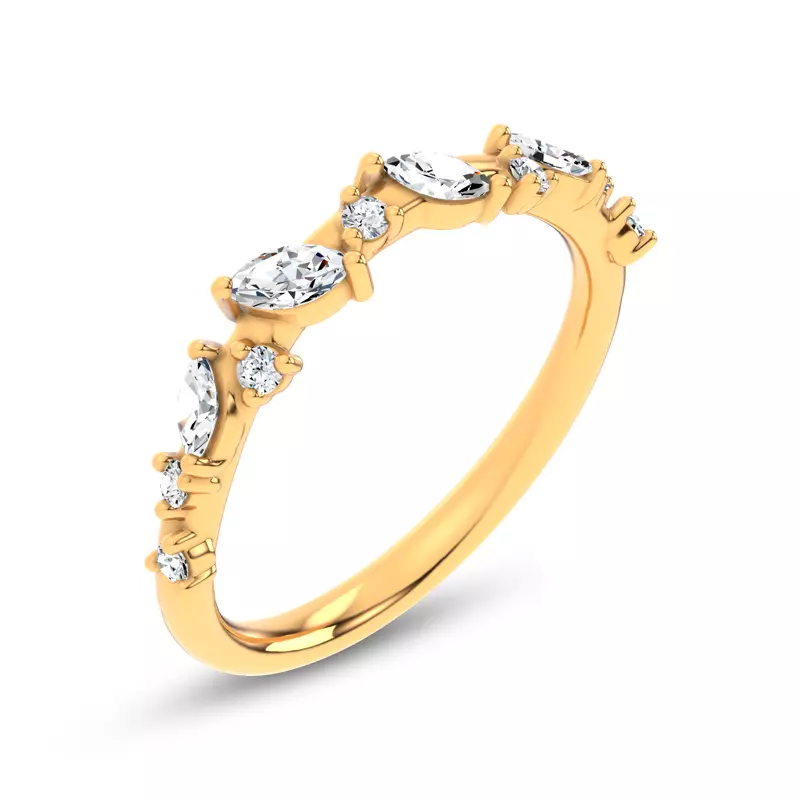 14K Yellow Gold Hayley Scattered Diamond Band