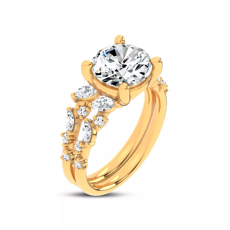 14K Yellow Gold Hayley Scattered Diamond Band