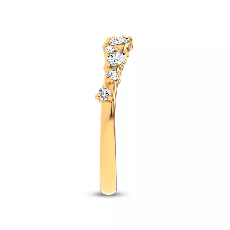 14K Yellow Gold Hayley Scattered Diamond Band