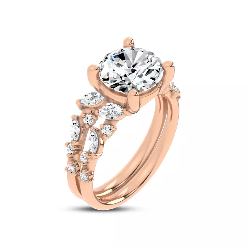 18K Rose Gold Hayley Scattered Diamond Band