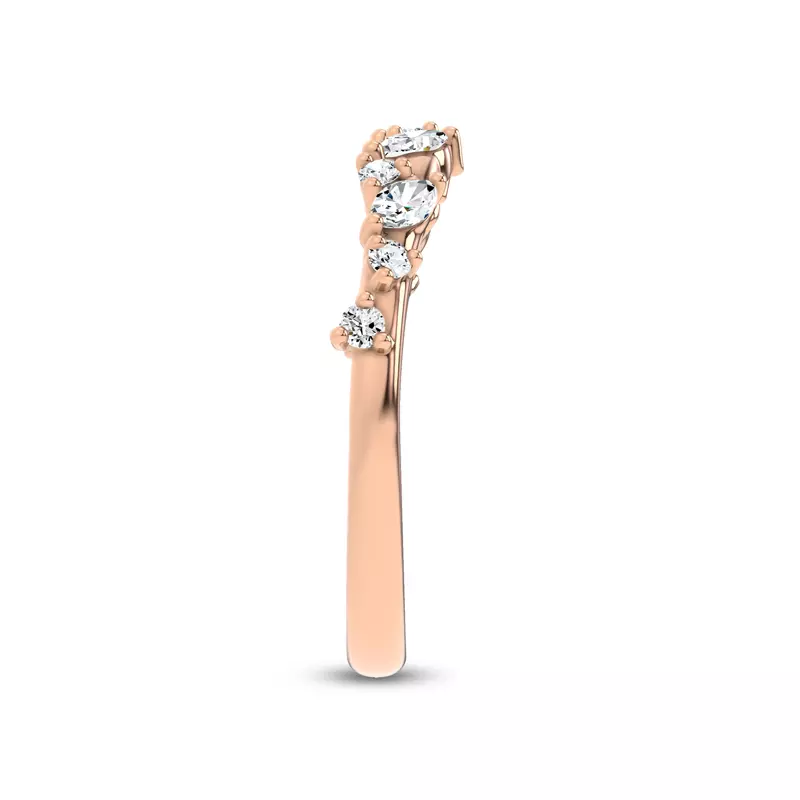 18K Rose Gold Hayley Scattered Diamond Band